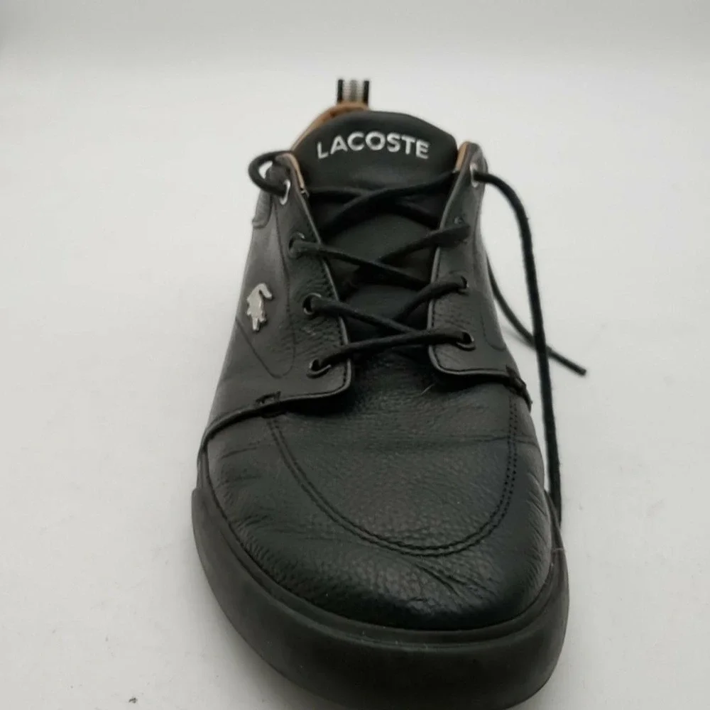 Lacoste Bayliss 119 1 U Shoes Mens Size 10 Black Leather Casual Boat Shoes
